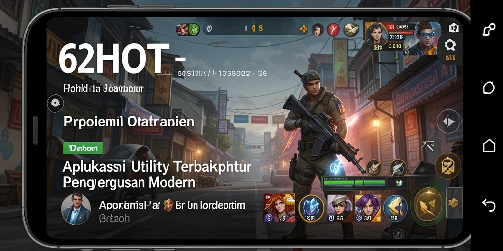 Tampilan screenshot utama 62HOT menampilkan antarmuka aplikasi Utility yang modern.