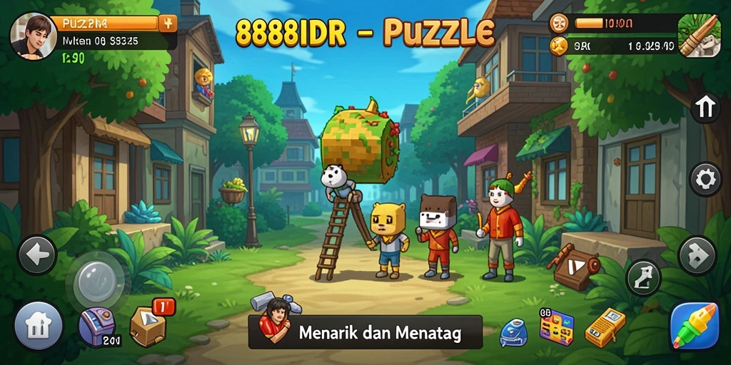 Tangkapan layar dari gameplay menarik 888IDR dengan puzzle menantang.