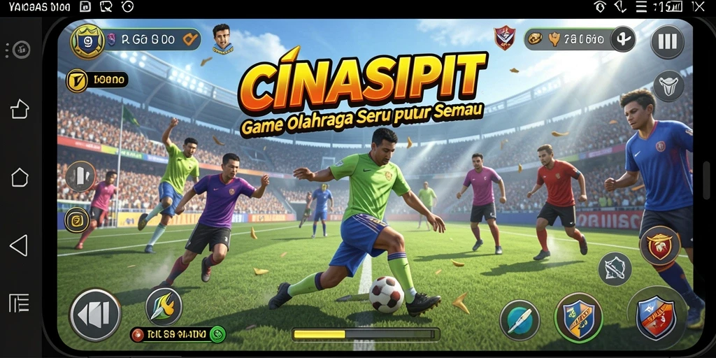 Tampilan gameplay seru di CINASIPIT dengan berbagai olahraga.