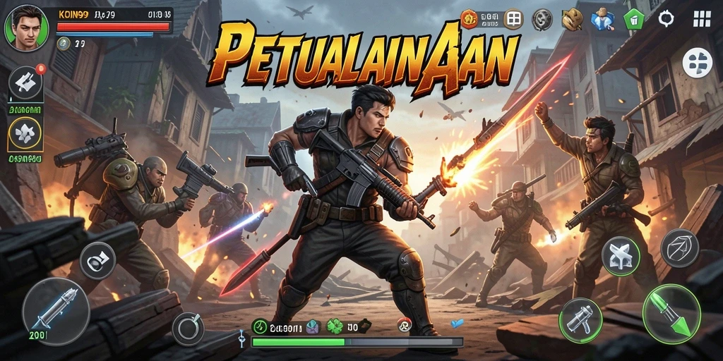 Tampilan utama KOIN99 menampilkan aksi mendebarkan dalam pertarungan yang intens.