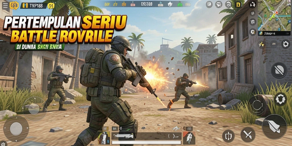 Gameplay seru dan menegangkan dalam TKP188 Battle Royale.