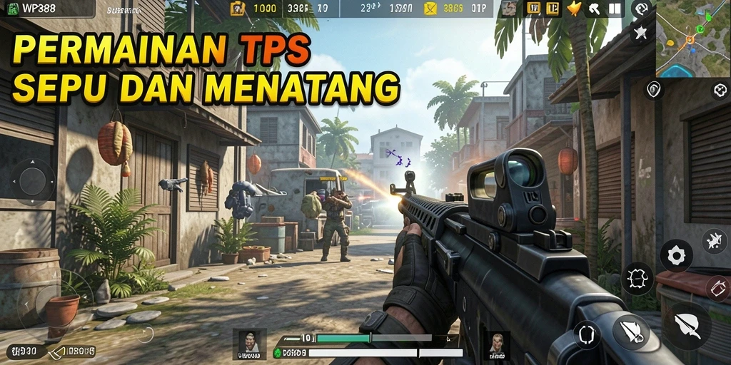 Tampilan gameplay TPS yang seru dengan karakter bertarung.